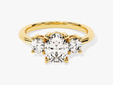 Classic Basket Set Three Stone Oval Moissanite Engagement Ring (2.00 CT TW)