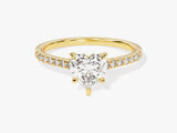 Heart Cut Lab Grown Diamond Engagement Ring with Pave Set Side Stones (1.00 CT)