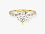 Heart Cut Lab Grown Diamond Engagement Ring with Pave Set Side Stones (2.00 CT)