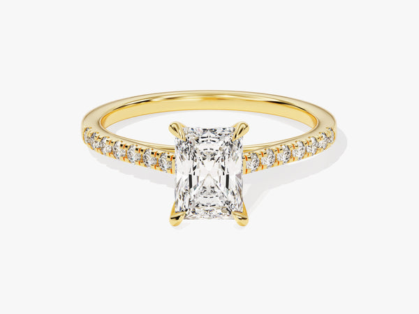 Radiant Cut Lab Grown Diamond Engagement Ring with Pave Set Side Stones (1.00 CT)