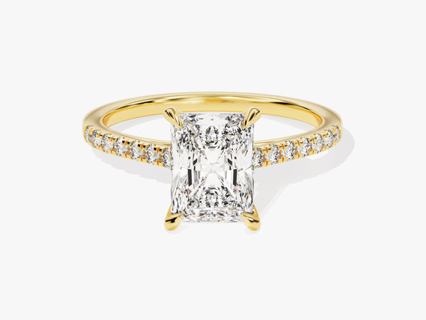 Radiant Cut Lab Grown Diamond Engagement Ring with Pave Set Side Stones (2.00 CT)
