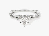 Heart Twisted Lab Grown Diamond Engagement Ring with Pave Set Side Stones (1.00 CT)