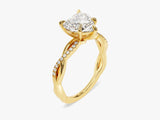 Heart Twisted Lab Grown Diamond Engagement Ring with Pave Set Side Stones (2.00 CT)