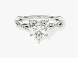 Heart Twisted Lab Grown Diamond Engagement Ring with Pave Set Side Stones (2.00 CT)