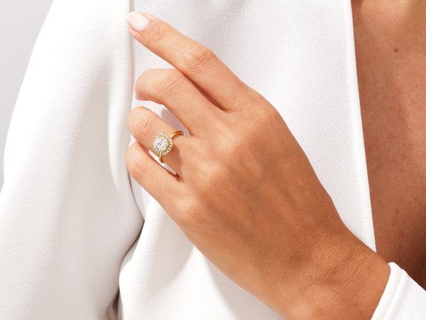 Cushion Halo Lab Grown Diamond Engagement Ring (1.50 CT)