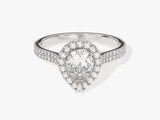 Double Shank Pear Halo Lab Grown Diamond Engagement Ring (1.00 CT)