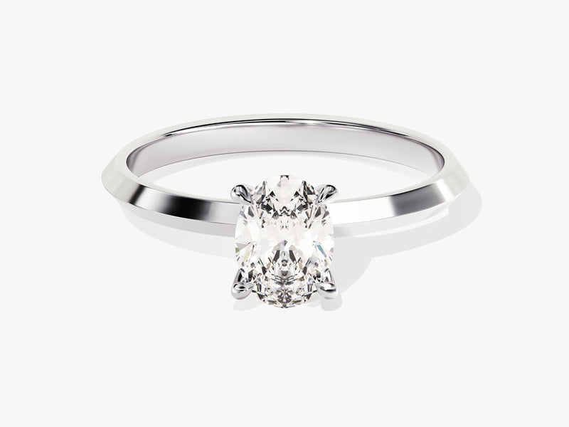 Knife Edge Oval Lab Grown Diamond Engagement Ring (1.00 CT)