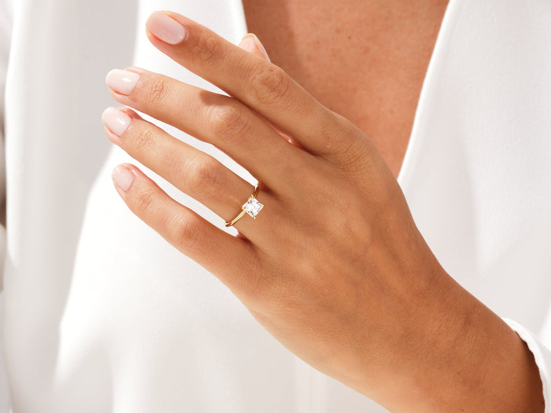 Knife Edge Princess Lab Grown Diamond Engagement Ring (1.00 CT)