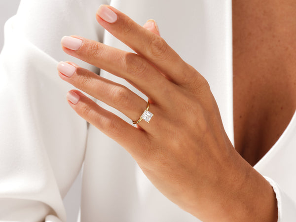 Knife Edge Princess Lab Grown Diamond Engagement Ring (1.50 CT)