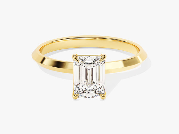 Knife Edge Emerald Lab Grown Diamond Engagement Ring (1.00 CT)