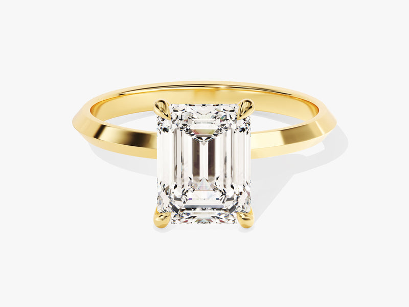 Knife Edge Emerald Lab Grown Diamond Engagement Ring (2.00 CT)
