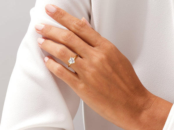 Knife Edge Heart Lab Grown Diamond Engagement Ring (1.50 CT)
