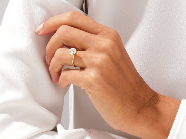 Knife Edge Heart Lab Grown Diamond Engagement Ring (2.00 CT)