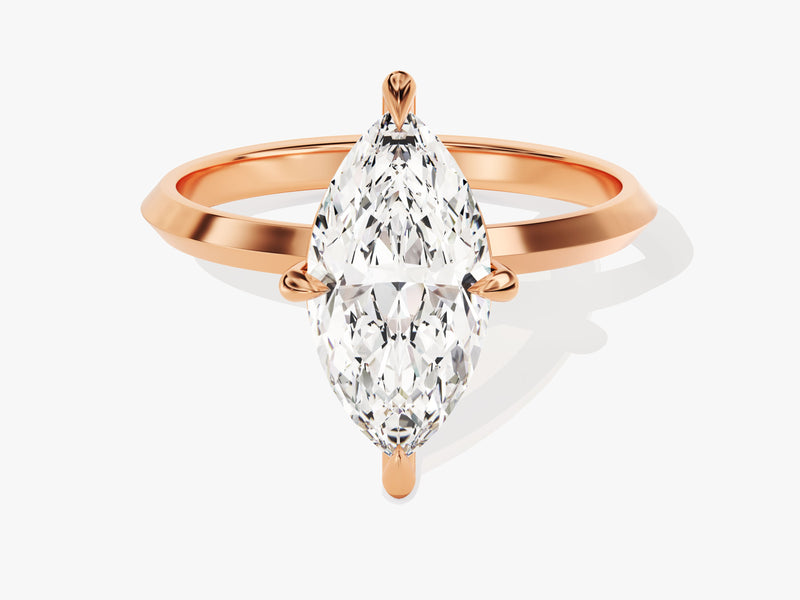 Knife Edge Marquise Lab Grown Diamond Engagement Ring (2.00 CT)