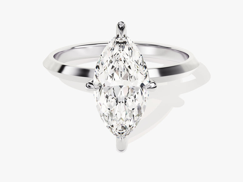 Knife Edge Marquise Lab Grown Diamond Engagement Ring (2.00 CT)