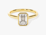 Bezel Emerald Lab Grown Diamond Engagement Ring (1.00 CT)