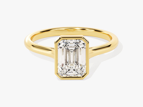 Bezel Emerald Lab Grown Diamond Engagement Ring (1.50 CT)