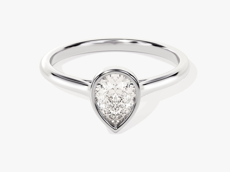 Bezel Pear Lab Grown Diamond Engagement Ring (1.00 CT)