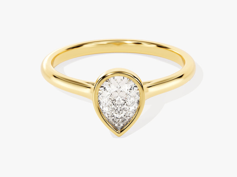 Bezel Pear Lab Grown Diamond Engagement Ring (1.00 CT)