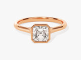 Bezel Asscher Lab Grown Diamond Engagement Ring (1.00 CT)