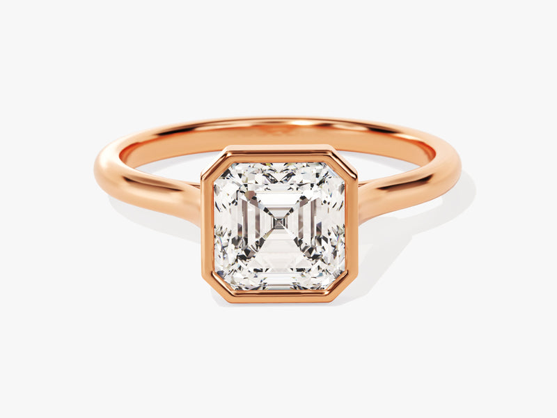 Bezel Asscher Lab Grown Diamond Engagement Ring (1.50 CT)