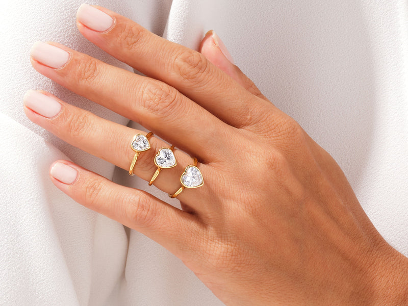 Bezel Heart Lab Grown Diamond Engagement Ring (1.50 CT)