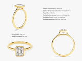 Bezel Radiant Lab Grown Diamond Engagement Ring (1.00 CT)