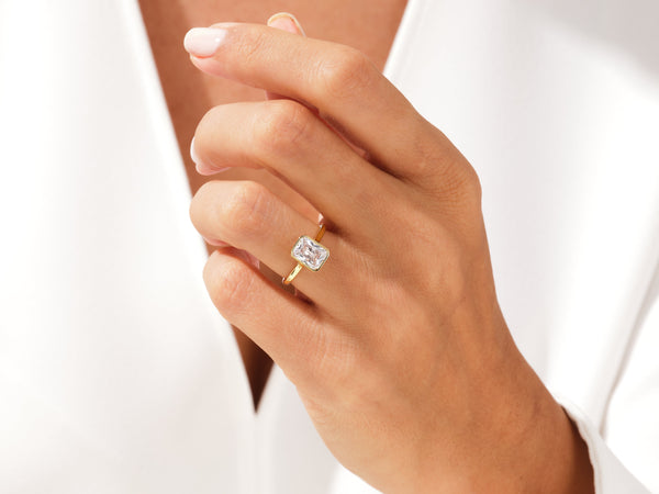 Bezel Radiant Lab Grown Diamond Engagement Ring (2.00 CT)