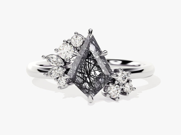 Unique gemstone engagement ring with diamonds