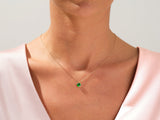 Bezel Set Round Birthstone Solitaire Necklace - Gold Vermeil