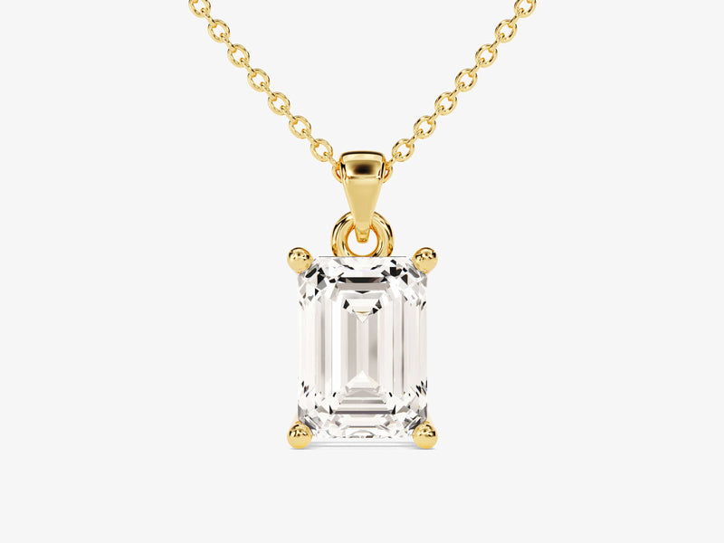 Emerald Cut Moissanite Solitaire Pendant (1.00 CT)