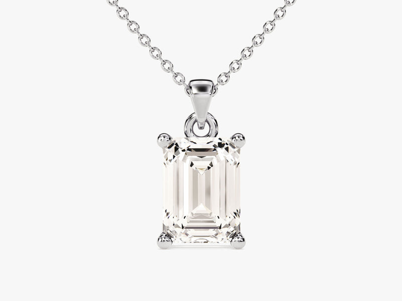 Emerald Cut Lab Diamond Solitaire Pendant (1.50 CT)