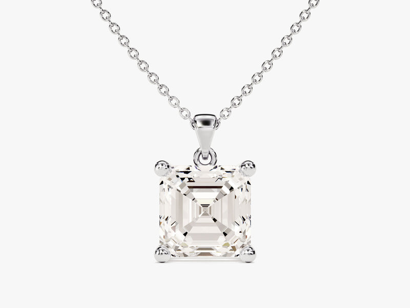 Asscher Cut Moissanite Solitaire Pendant (2.00 CT)