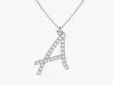 Cursive Initial Diamond Necklace in 14k Solid Gold