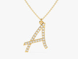 Cursive Initial Diamond Necklace in 14k Solid Gold