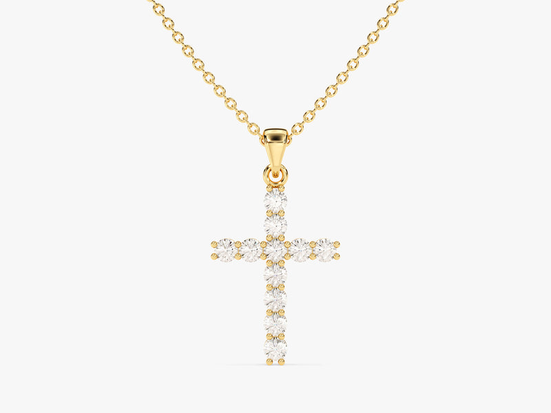 Diamond Cross Pendant (0.22 CT) in 14k Solid Gold