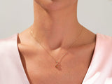 Bezel Set Pear Birthstone Pendant Necklace - Gold Vermeil