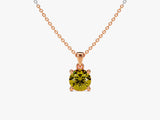 Solitaire Birthstone Necklace in 14k Solid Gold