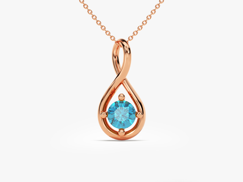 Infinity Solitaire Birthstone Necklace - Gold Vermeil