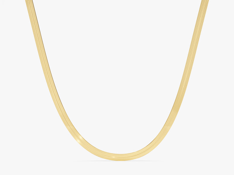 14k Yellow Gold 3.5mm Herringbone Chain Necklace