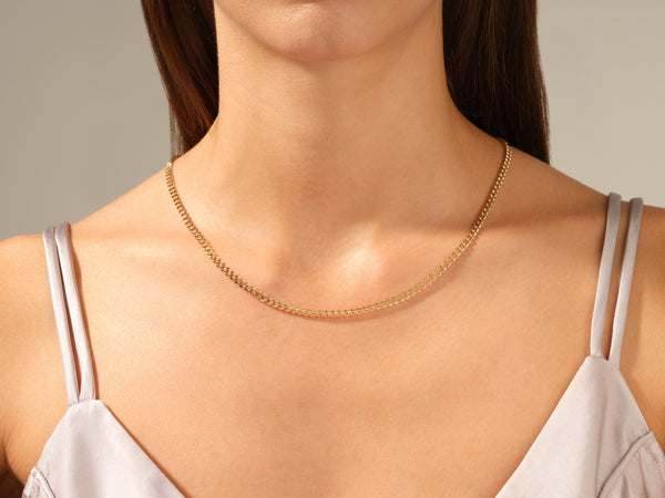 14k Yellow Gold 4.0mm Cuban Curb Chain Necklace