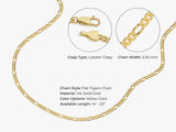 14k Yellow Gold 2.5mm Figaro Chain Necklace
