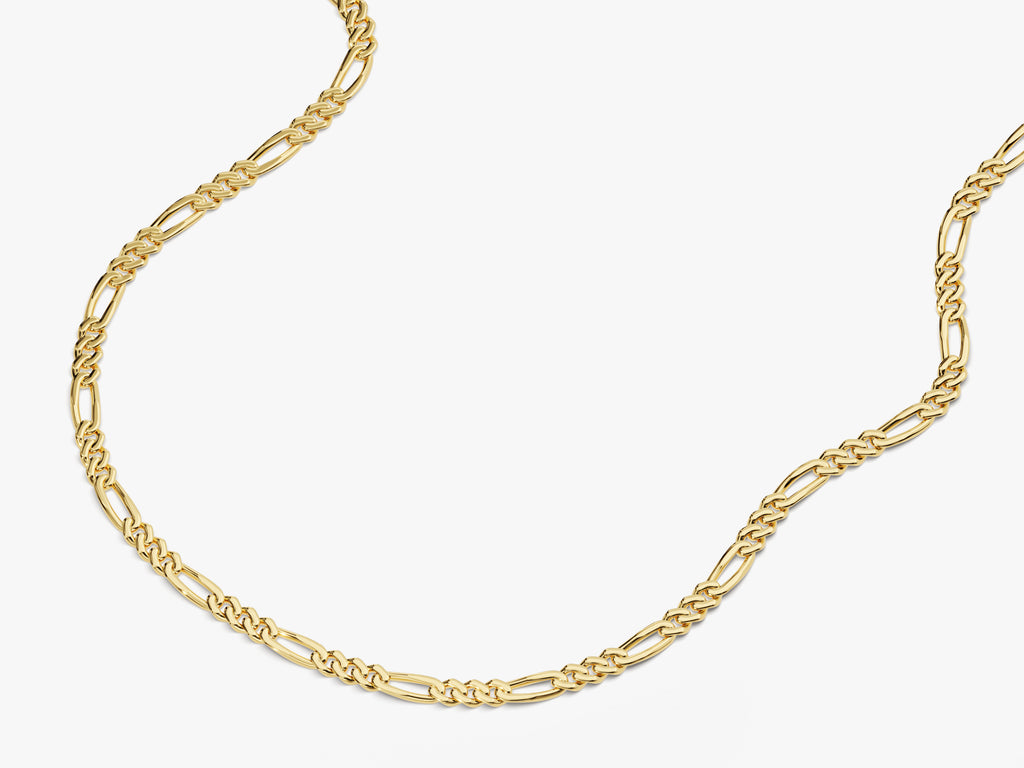 14k Yellow Gold 3.0mm Figaro Chain Necklace