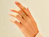 Yellow, White, Rose, 14k gold, 18k gold, Yellow Gold Snake Ring with Diamonds on a Woman's Finger 