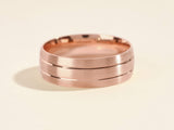 7mm Double-Grooved Men's Gold Wedding Band