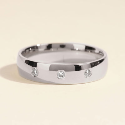 5mm Flush Set Men's Diamond Wedding Band (0.09 CT TW)