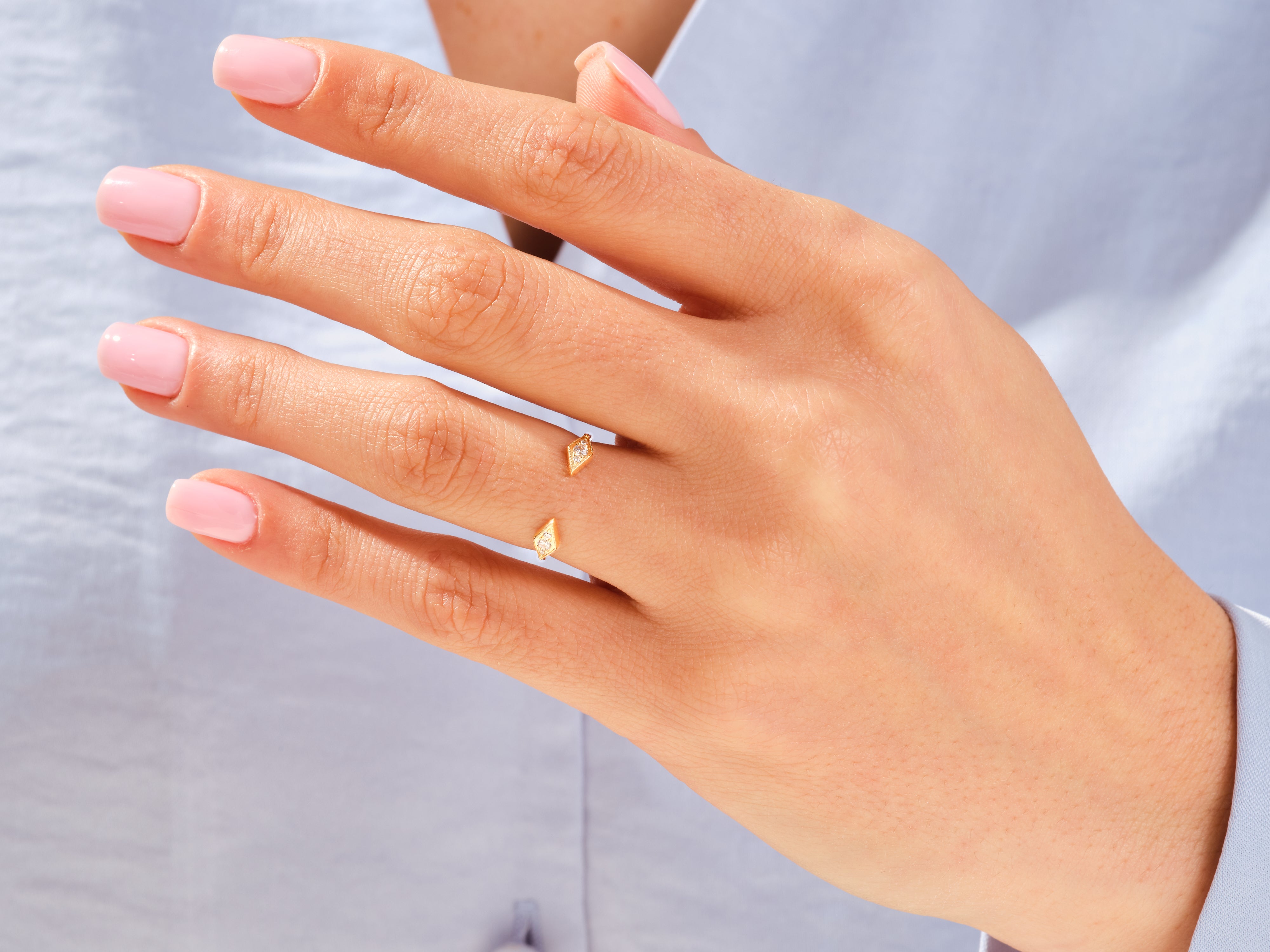 Diamond open ring for women, fine jewelry, elegant design