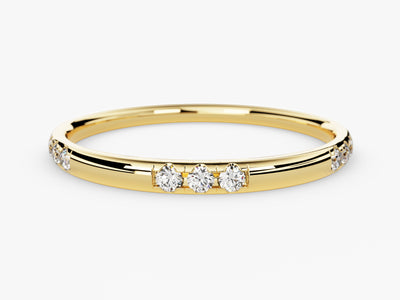 Dainty Nine-Stone Diamond Wedding Band