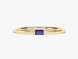 Bezel Set Baguette Birthstone Ring - Gold Vermeil