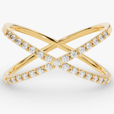 Criss Cross Moissanite Wedding Band